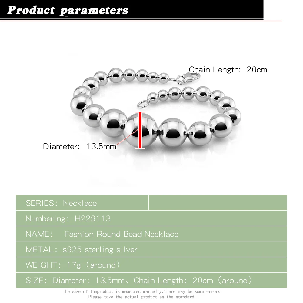 Personality Different Size Ball Combination Bracelet Fashion Simple 100% 925 Sterling Silver Woman Hand Catenary Fine Jewelry