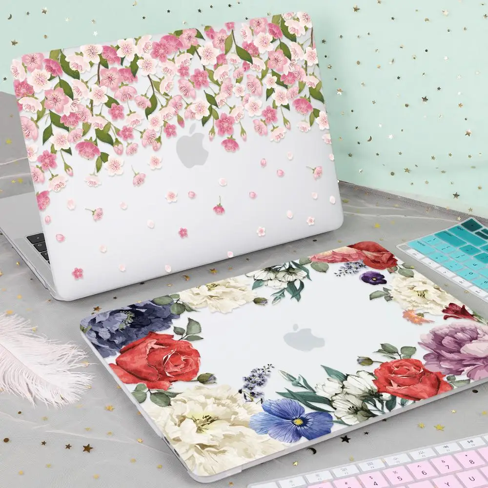 Capa de Plástico Rígida para Macbook Air Pro Flower Matte Soft Touch Retina 13 A2681 2023 m1 A1932 A2179 A2338 A2289 2023 m2