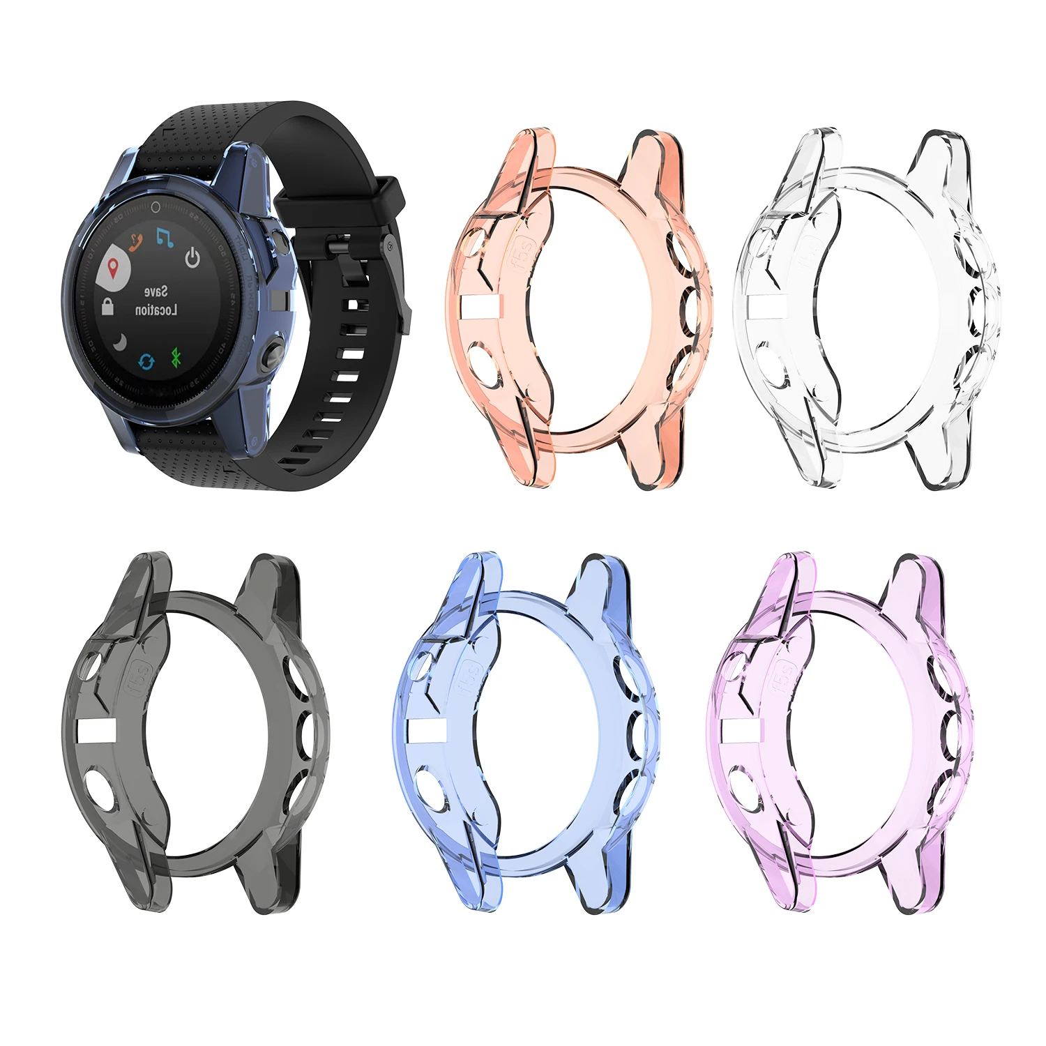 Soft TPU Protector Case For Garmin Fenix 5 5S 5X Plus Clear Protective Shell Frame Bumper Cover