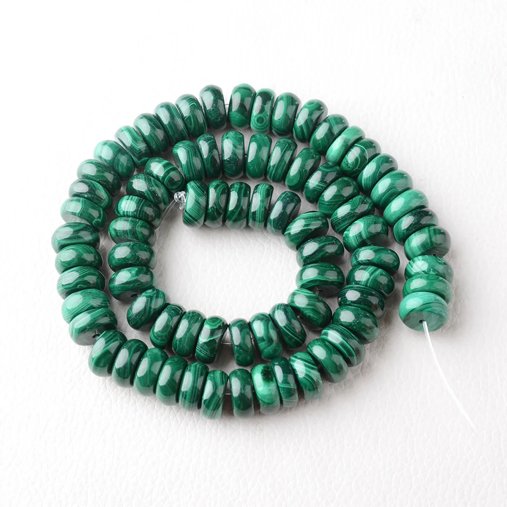 Top Grade Green malachite abacus shaped loose beads 15 inches