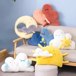 Kawaii Pillow Cloud Cartoon Sun Moon Raindrop Cloud Pillow Cushion Creative Happiness Cloud Family Plush Toy Sofa Home Decor