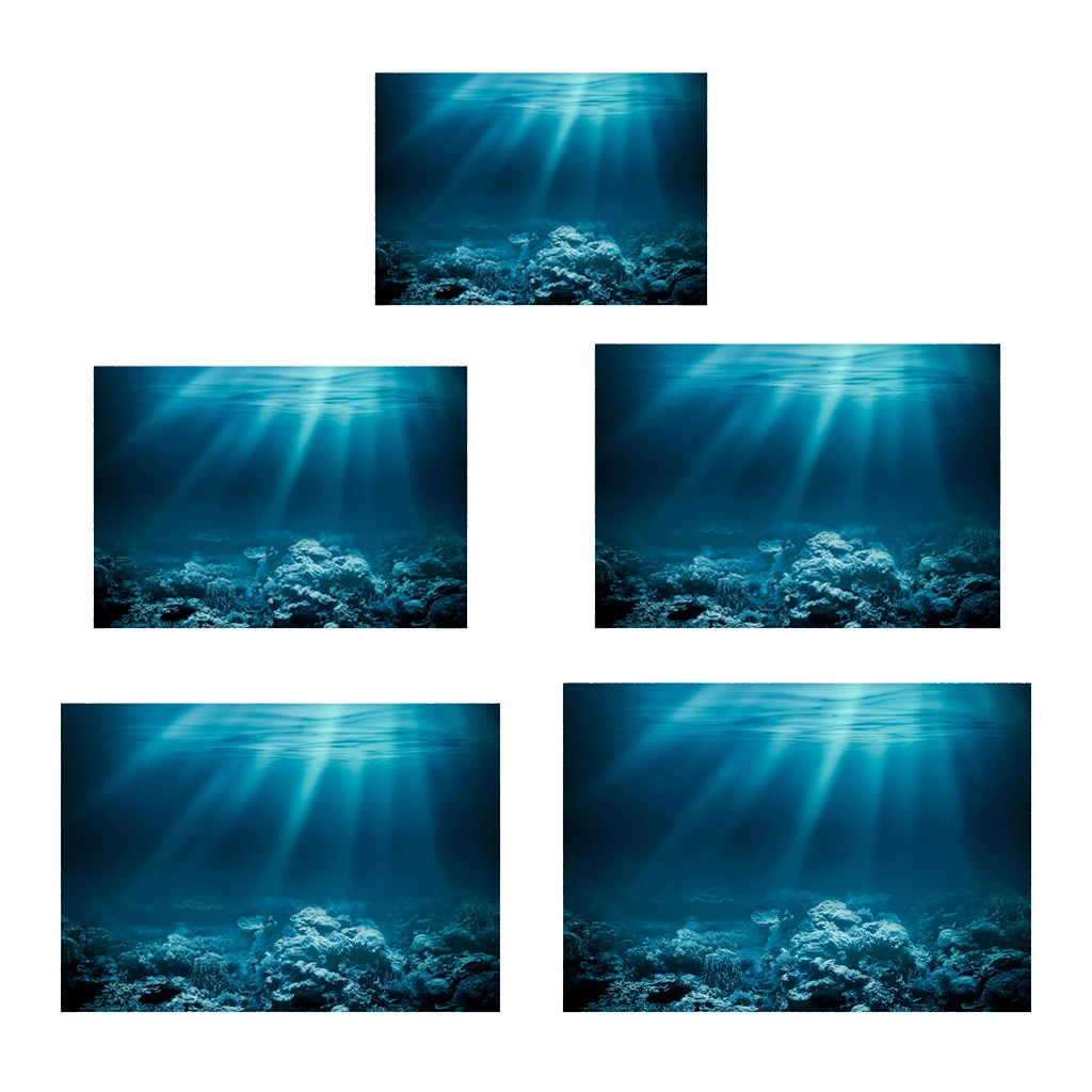 Undersea Decorative Aquarium 3D Background Sticker Fish Tank Wall Decoration Painting PVC