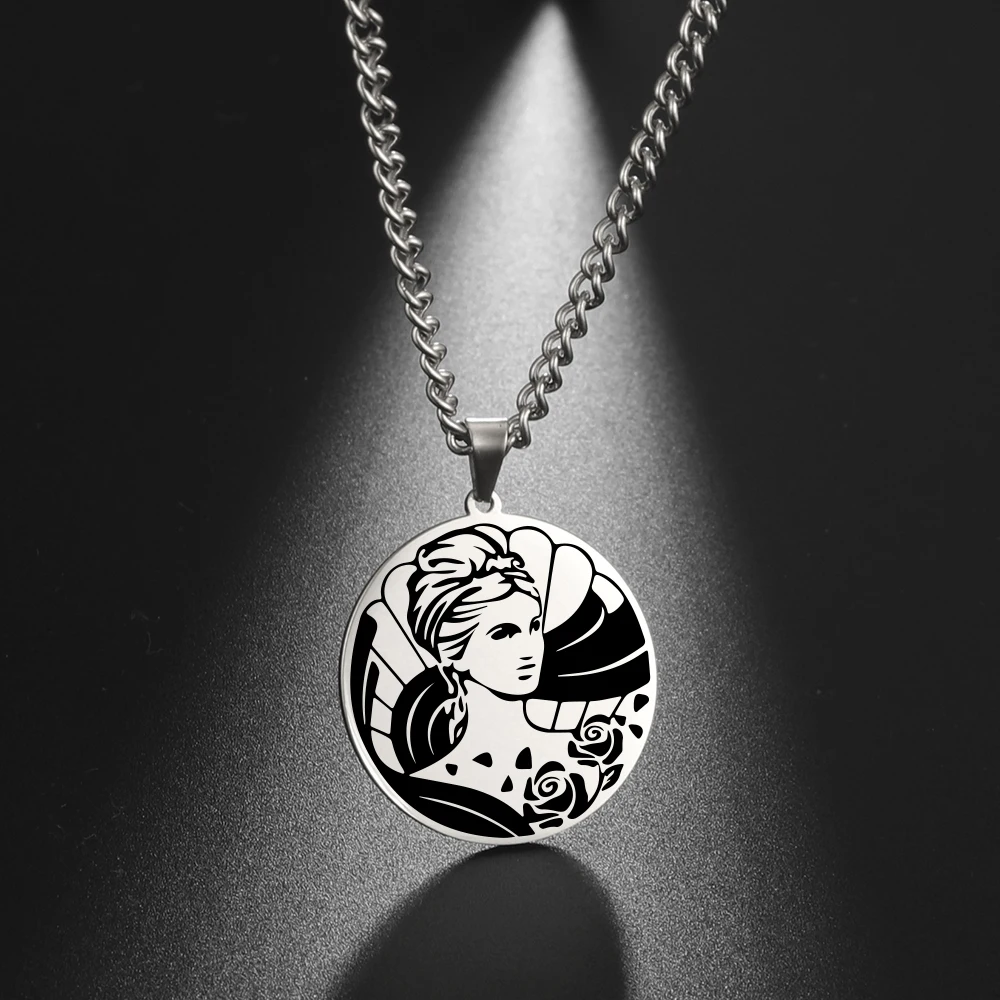 Dawapara Goddess of Love Aphrodite Necklace Fertility Goddess  Ancient Greek Mythology Stainless Steel Jewelry