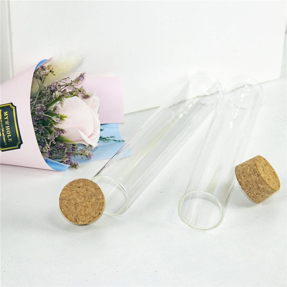 

24Pcs 150ml Empty Clear Test Tube Glass Small Container for Make Handicraft Wishing Bottles Snack Jars Refillable Perfume Vials