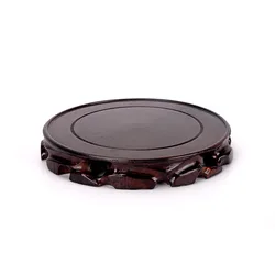 Retro Chinese Style 10-16cm Diameter Real Solid Wood Carving Imitation Old Round Base for Vase Teapot Statue Flowerpot