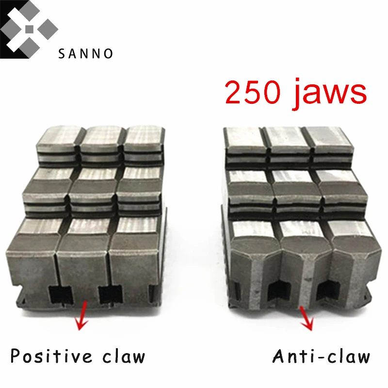 

3 Jaws 250 self centering chuck cnc lathe machine jaw manual lathe chuck positive & anti-claw, movable soft claw