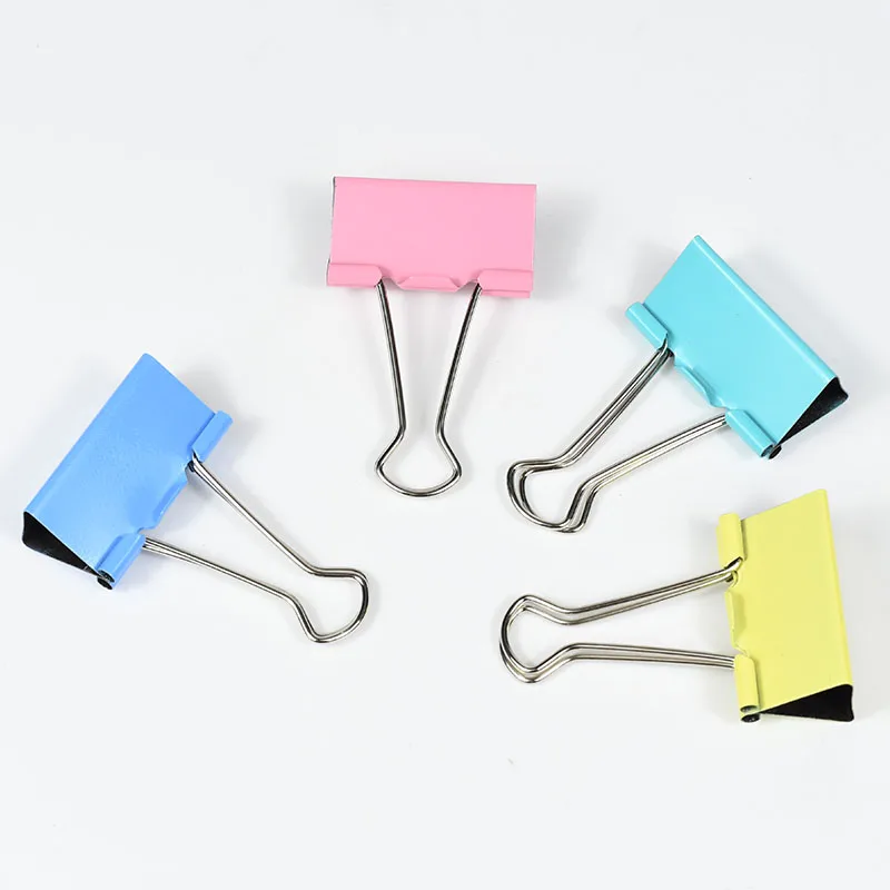 6241B Metal Binder Clips Colorful 20/40mm Home Office Books File Organizer Food ClipsStrong clamping force Easy classification