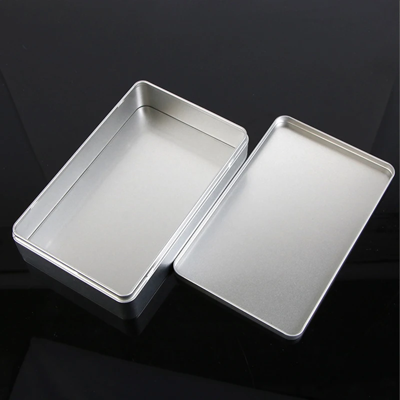 Reusable Metal Silver Big Storage Box Tin Empty Case Multipurpose Sealed Organizer for Cosmetic Facial Mask Storage Underwear