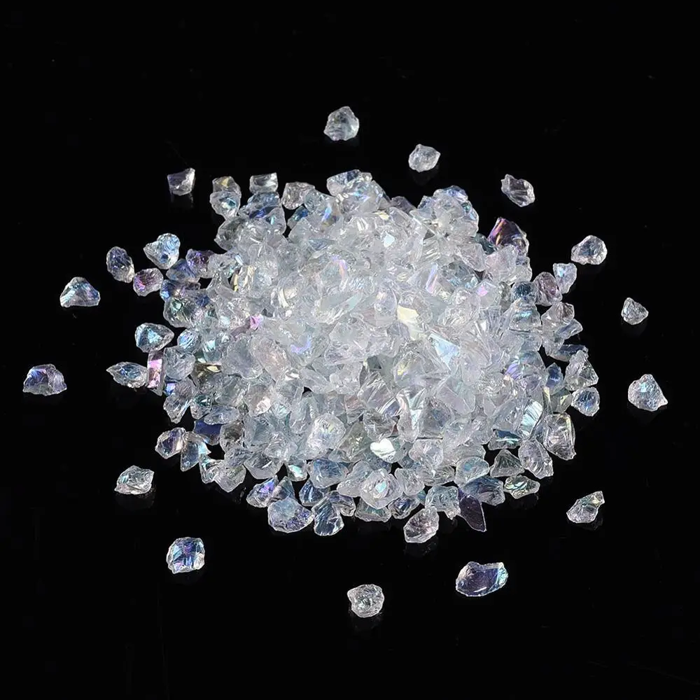 about 450g/bag Transparent Glass Chip Seed Beads No Hole/Undrilled Clear AB Bead For Nail Art Decoration F50