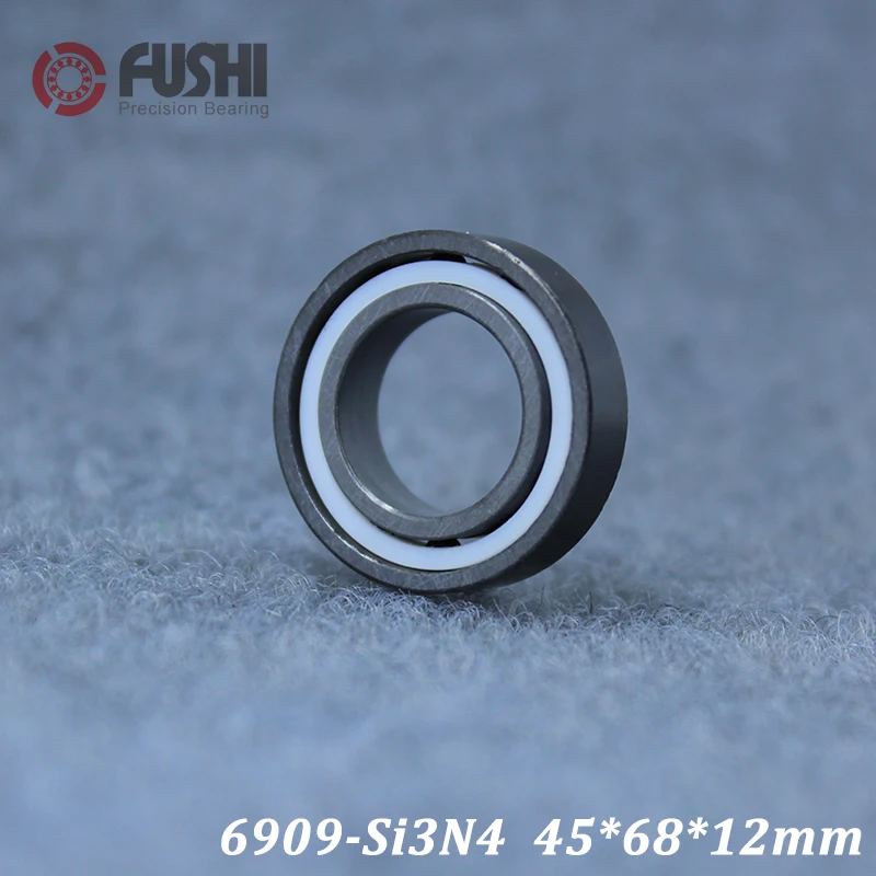 

6909 Full Ceramic Bearing ( 1 PC ) 45*68*12 mm Si3N4 Material 6909CE All Silicon Nitride Ceramic 6909 Ball Bearings