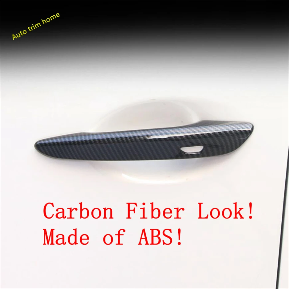 

Car Door Cap Pull Doorknob Handle Protection Kit Cover Trim Accessories For Mazda 3 2019 - 2023 ABS Chrome / Carbon Fiber Look