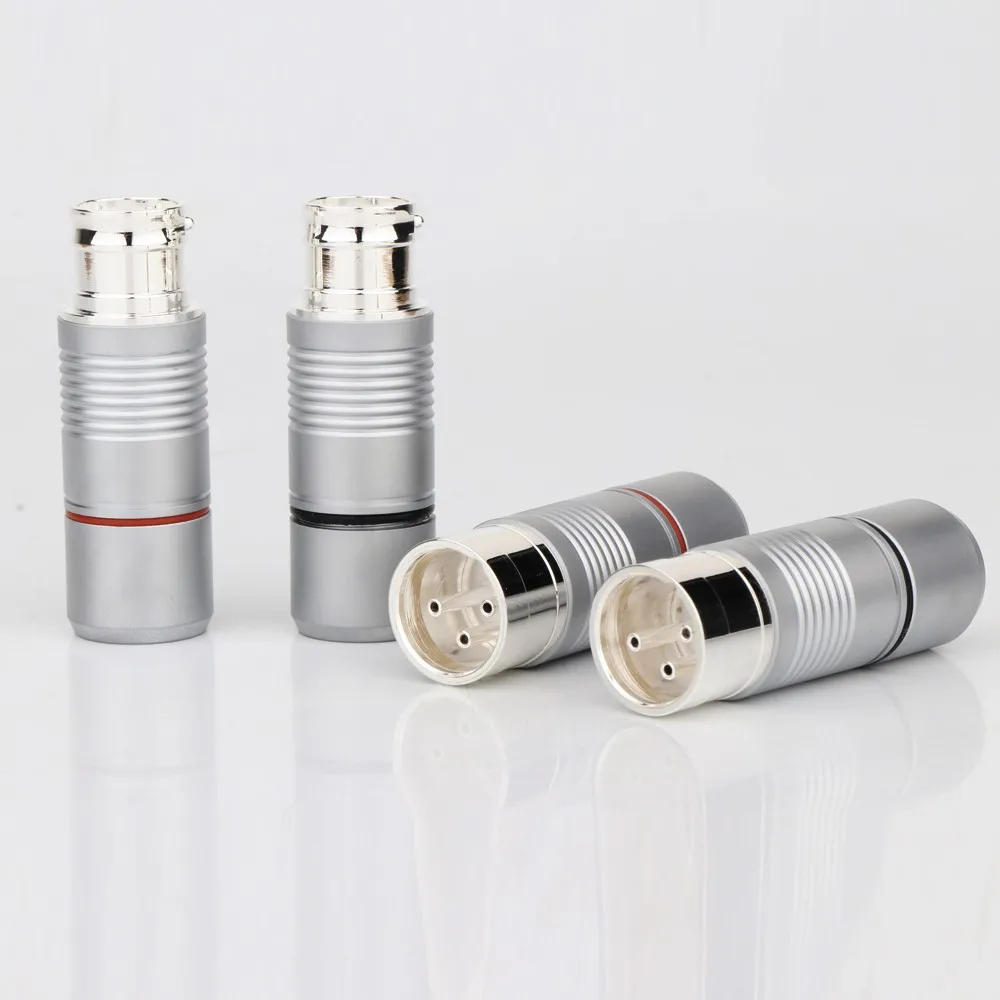 Hi-End Voodoo Silver Plated Tellurium Copper XLR Plug Male Female XLR Connector Audio XLR balance Plug Connector For DIY Cable