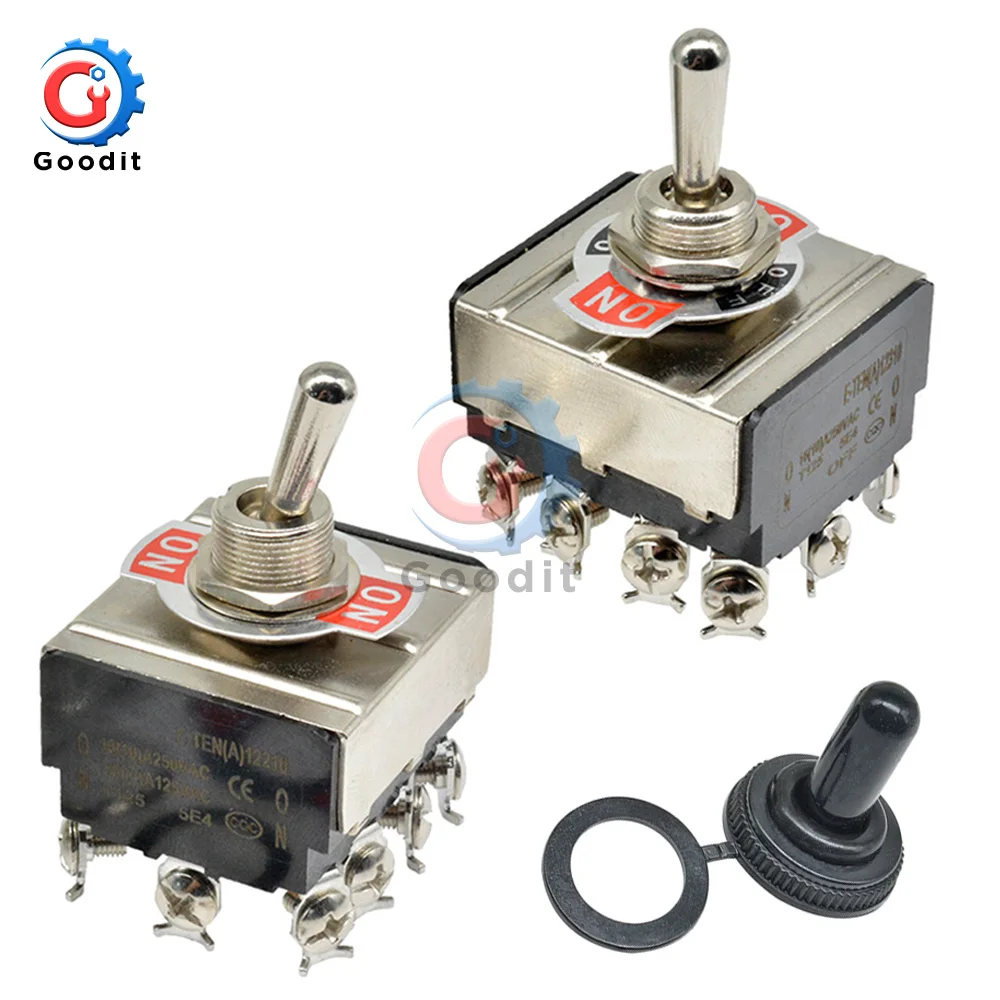 E-TEN(A) 12210 E-TEN(A) 12310 Miniature Toggle Switch 250V 16A Mini Toggle Switch Hole Silver Contact Rocker E-TEN(A)12210 12310