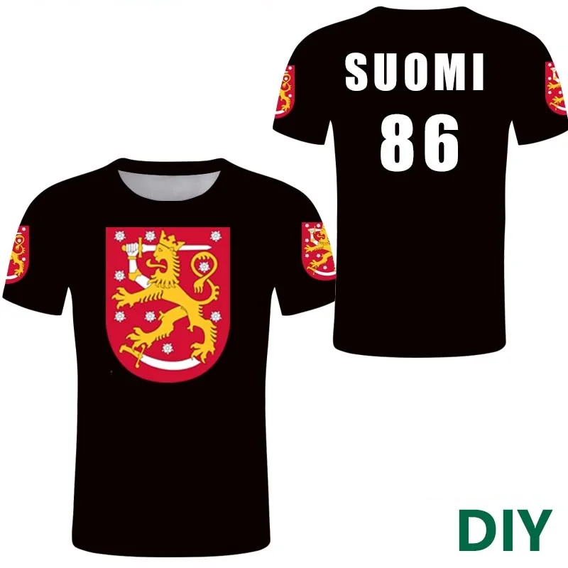 

Finland Custom tshirt SUOMEN Flag Emblem SUOMI Tee Shirts Finnish Flag Blue cross Personalized Name Number T shirt