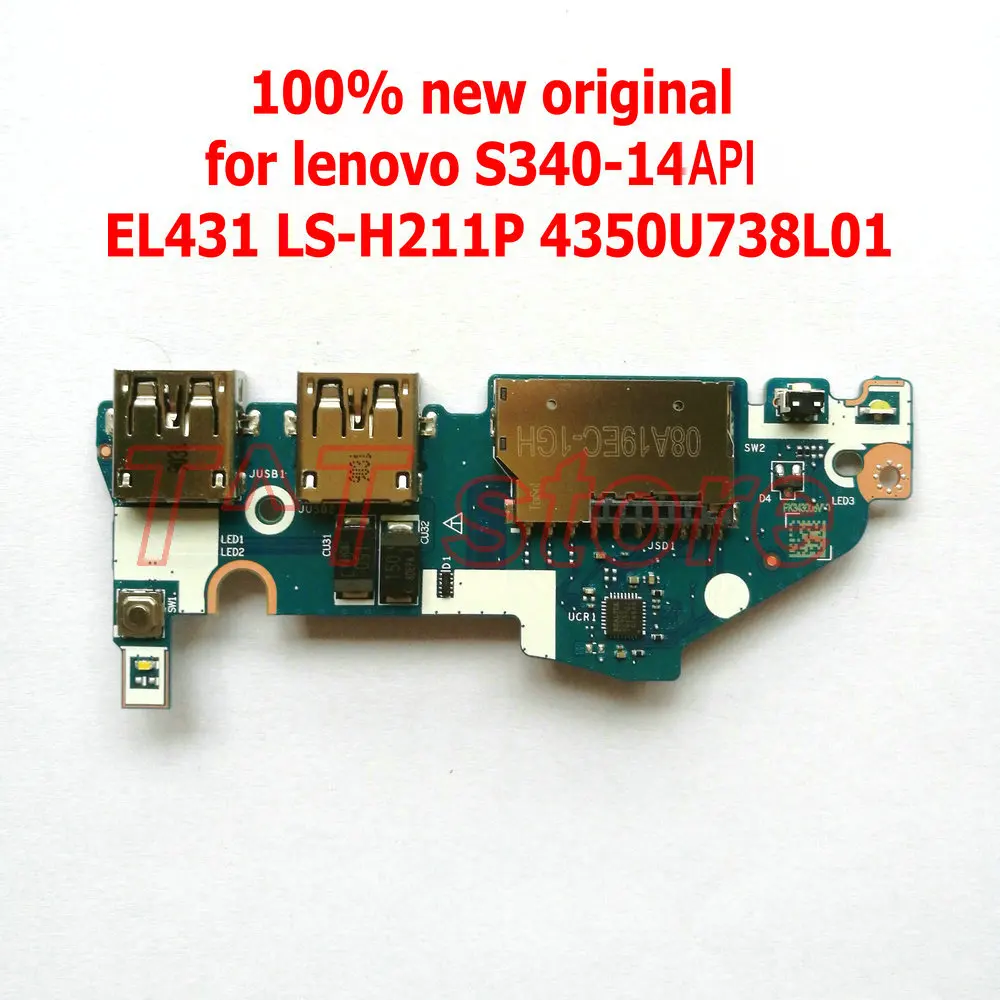 

NEW Original For Lenovo IdeaPad S340-14API Power Botton Usb SD Card Reader IO Board EL431 LS-H211P 4350U738L01 Free Shipping