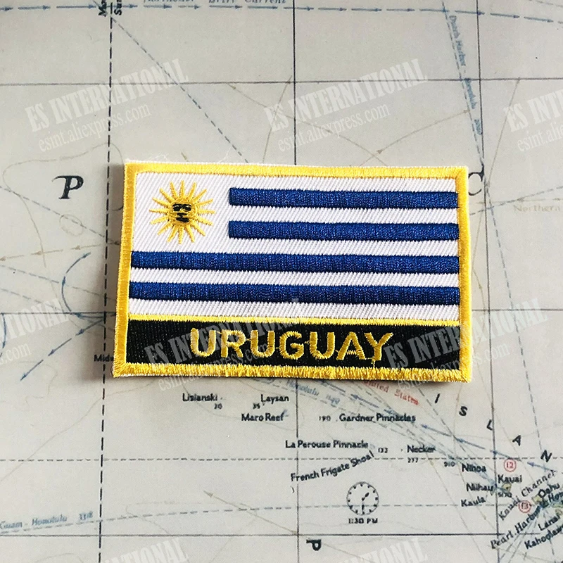 URUGUAY National Flag Embroidery Patches Badge Shield And Square Shape Pin One Set On The Cloth Armband   Backpack  Decoration