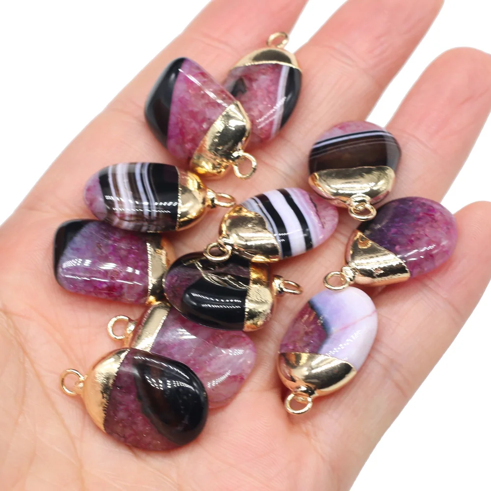 Natural Stone Striped Agates Pendants Random Shaped exquisite Charm for Jewelry Making Diy earring necklace Bracelet accessories image 4