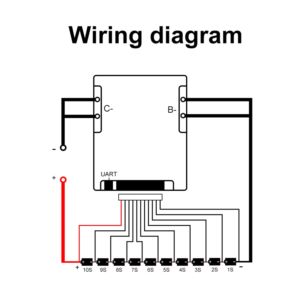 QUCC 60A 80A 100A 6S 8S 10S 16S Smart BMS automatyczne wyważanie 24V 36V 48V UART 485 Bluetooth Bms dla 3.2V Lifepo4 bateria litowo-jonowa 3.7V