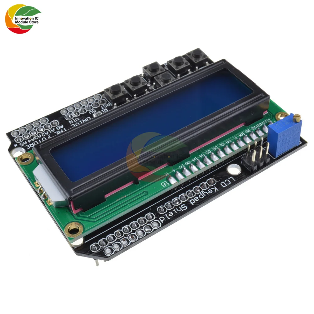 Layar LCD 1602 dengan Tombol Papan Sirkuit Ekspansi Modul Ekspansi Tampilan Kristal Cair RGB Modul Tampilan LCD1602