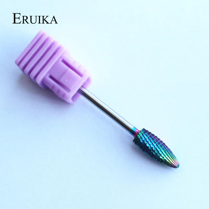 Eruika-電気マニキュアドリル,ネイルアートアクセサリー,5種類,レインボーコーティング,タングステンカーバイドバリ