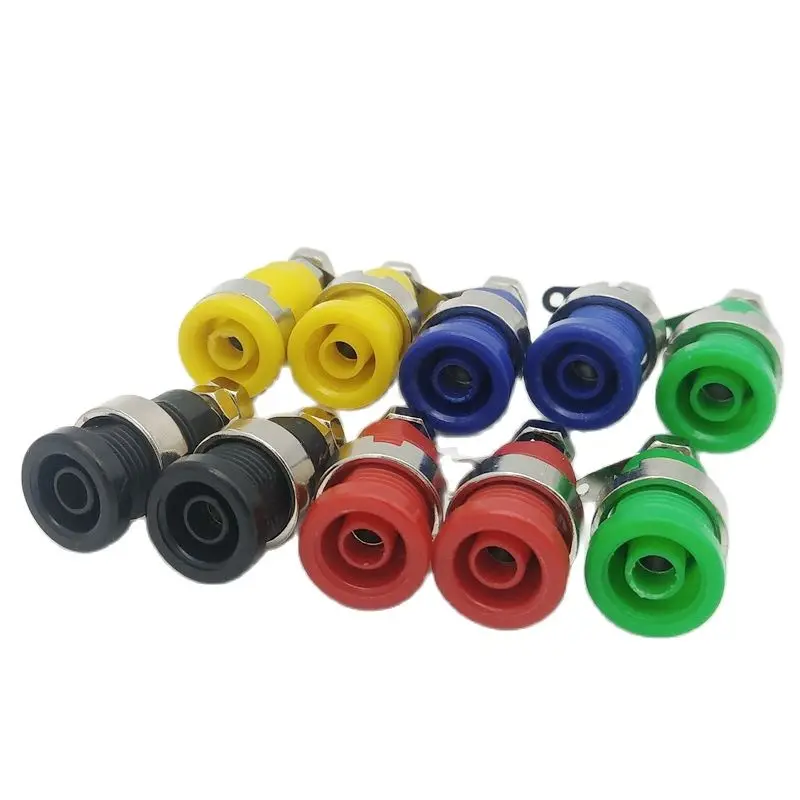 4mm banana socket Insulated Safety 4mm Banana Female Jack Panel Mount Socket Binding Post Connector 10Pcs