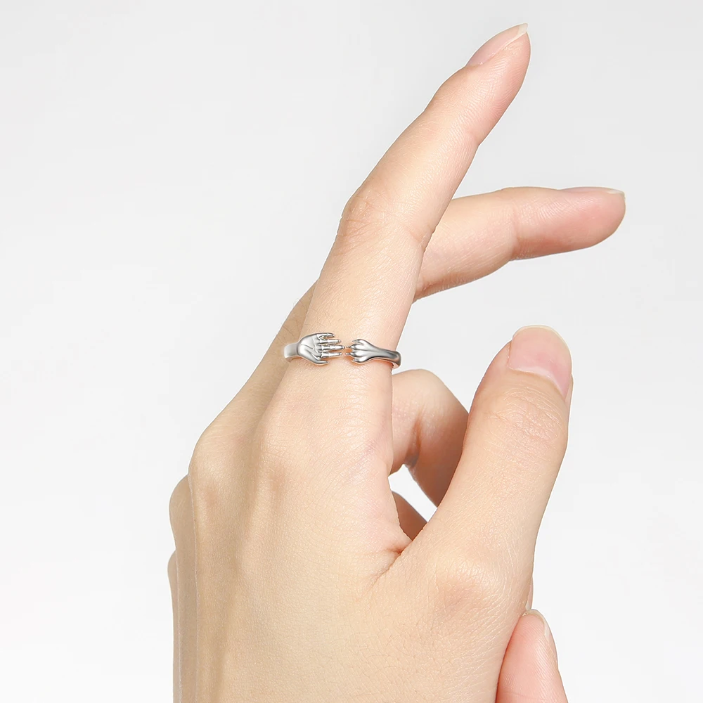 Anillo de plata esterlina con forma de pata de perro para mascota, joyería con forma de pata de perro abierta y ajustable, ideal para regalo de amantes de mascotas y familias