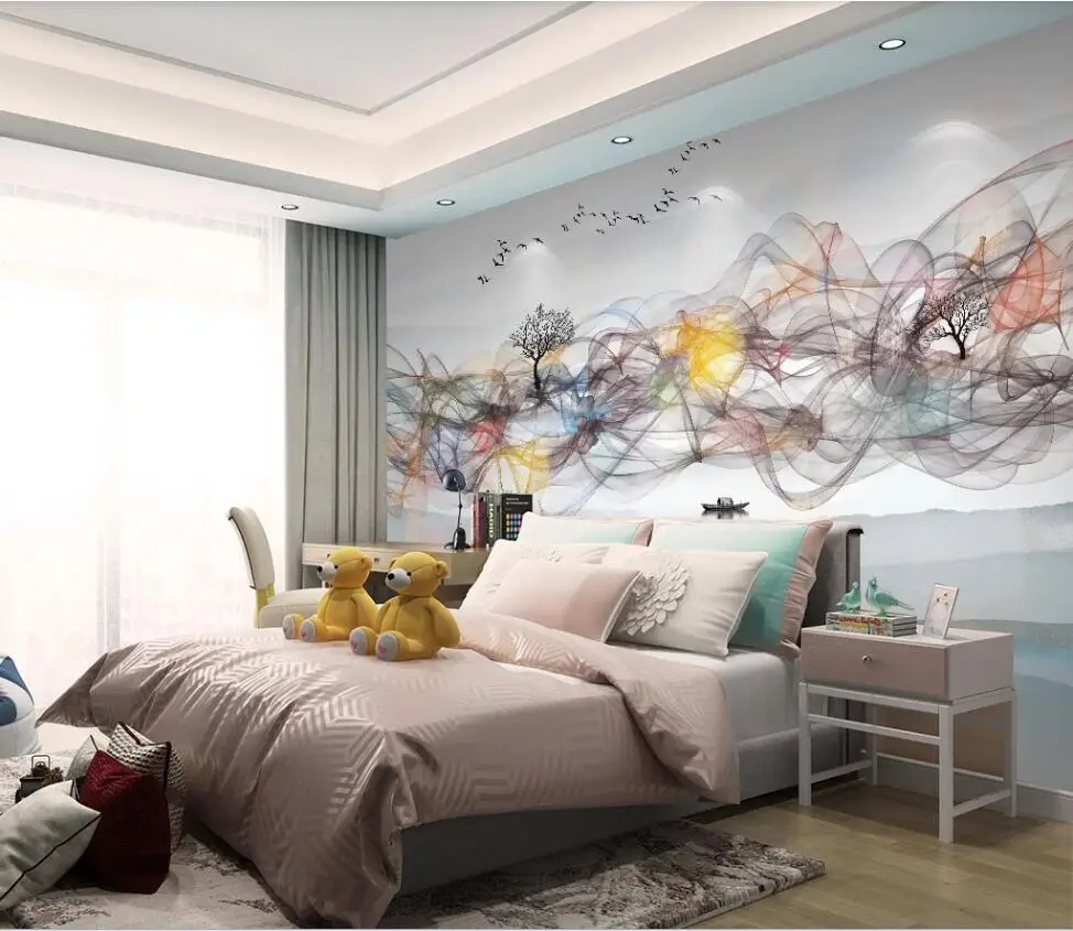 Xuesu Custom Behang Wandbekleding Nieuwe Chinese Stijl Abstracte Inkt Rook Tv Achtergrond Muur