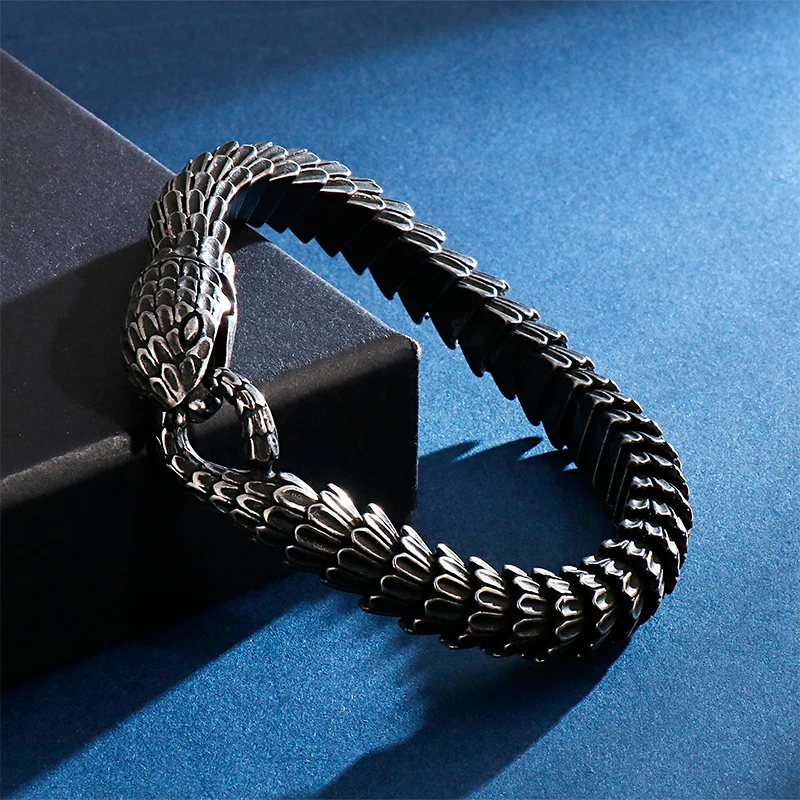 Kalen Viper bracciale Snake Head Charm bracciali uomo donna acciaio inossidabile Jewellry Blessing Punk Animal Bangle