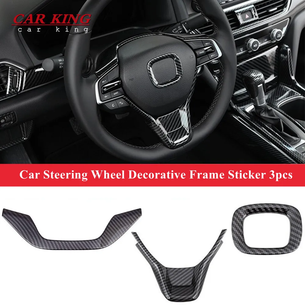 

For Honda Accord 10th 2018 2019 2020 Car Steering Wheel Decorative Frame Sticker Interior Modification Auto styling Accessories