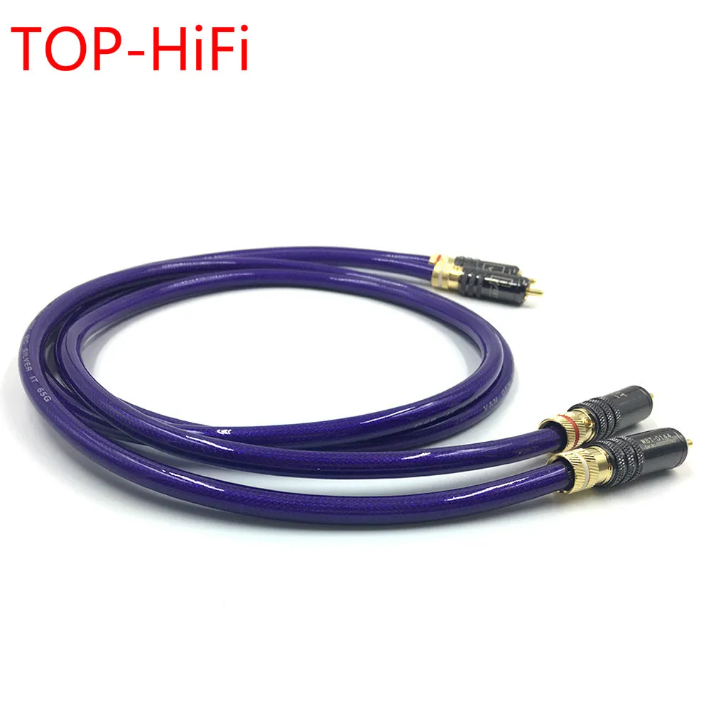 

TOP-HiFi Pair Type-3 WBT-0144 RCA Audio Cable 2RCA Male to Male Interconnect Audio Cable with Van Den Hul MC SILVEB-IT 65