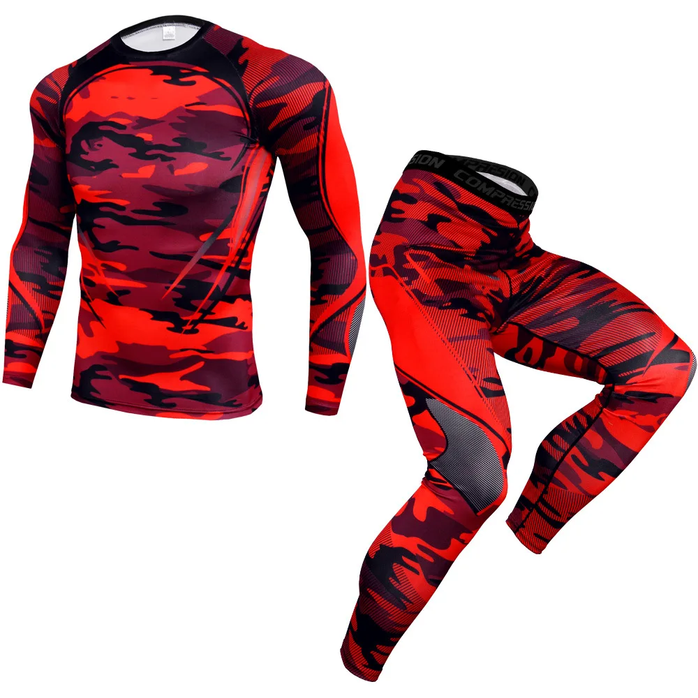 

Men's Cycling Shirt Compression bicycle Long Sleeve Shirts Cool Dry Baselayer Tights 2Pcs Set