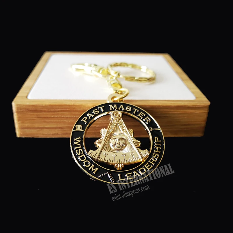 الماسونية مفتاح سلسلة سوداء "الماضي ماستر الشمس" شارة ميسون Freemason رائعة اكسسوارات حلقة رئيسية #2