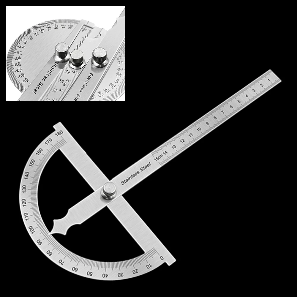 

150mm 180 Degree Protractor Angle Finder Rotary Measuring Ruler Machinist Tool Carpentry Ruler Goniometer Stainless Steel