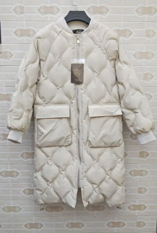 

New Winter Women's Cotton-padded Jacket Coat Lady's Mid-long Jacket Outwear Warm Coats Black Beige