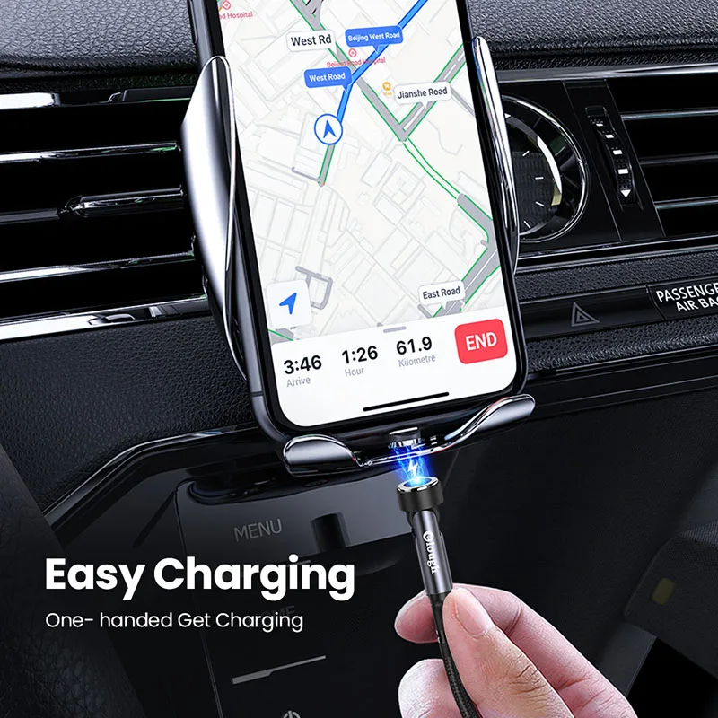 Elough 540 Rotate Magnetic Cable For iPhone 13 12 11 Xiaomi 3A Fast Charging Charger Micro USB Type C Cable USB C Data Cord Wire