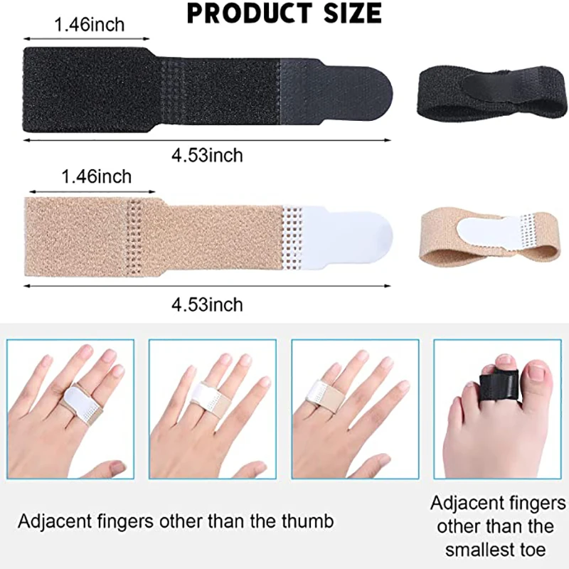 4pcs Toe Finger Straightener Hammer Toe Hallux Valgus Corrector Bandage Toe Separator Splint Wraps Adjust Foot Care Tool