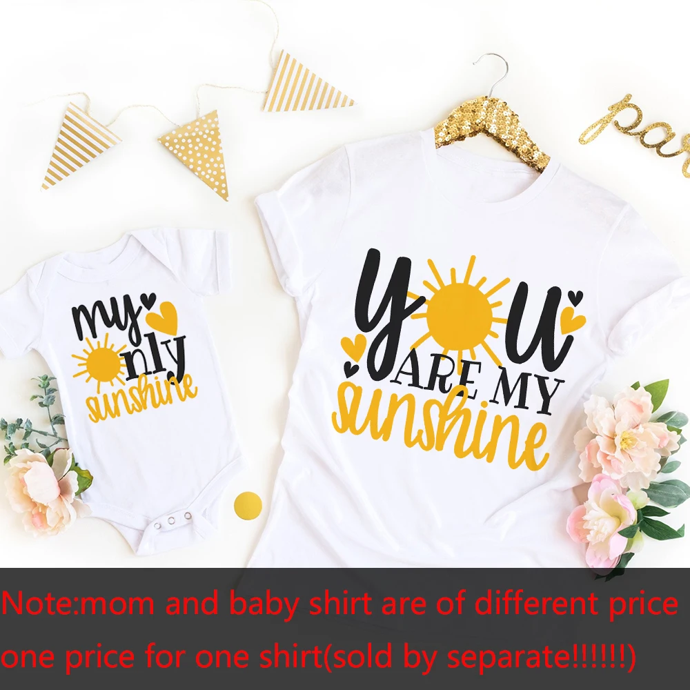 You Are My Sunshine My Only Sunshine Mommy and Me Matching Shirts Baby and Mom Family Matching Clothes Daughter and Son Shirts