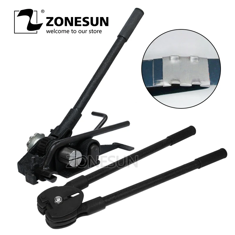 

ZONESUN HM-93 Guaranteed General Manual Steel Band Strapping Tool Steel Strapping Tensioner and Sealer for Steel Strap 19mm