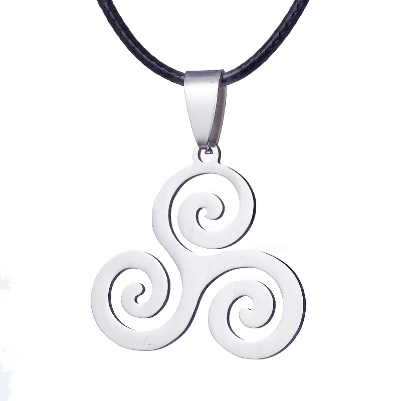 Abalorio de moda, collar Triskele de lobo adolescente, colgante Triskelion, joyería de acero inoxidable Allison Argent para hombres y mujeres, regalos