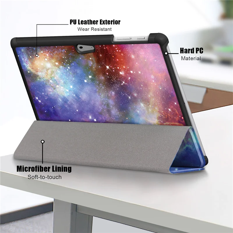 Luxo couro do plutônio folio magnético suporte caso para microsoft surface go 2 caso capa tablet funda para superfície go 3 flip cover