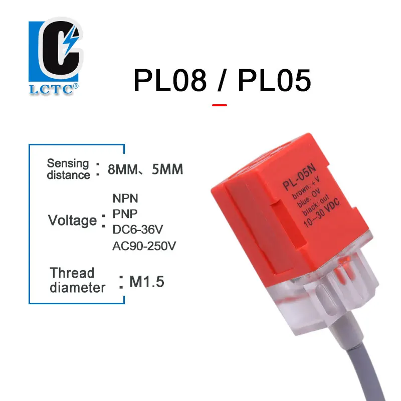 

PL-08 Proximity switch DC three-wire NPN PNP normally open normally closed PL-05 square sensor