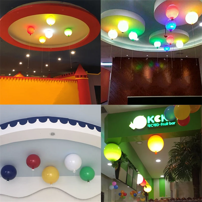 Modern 5 colors balloon acrylic ceiling light fixtures Kids Room home decor bedroom E27 bulb ceiling lamps with switch Luminaire