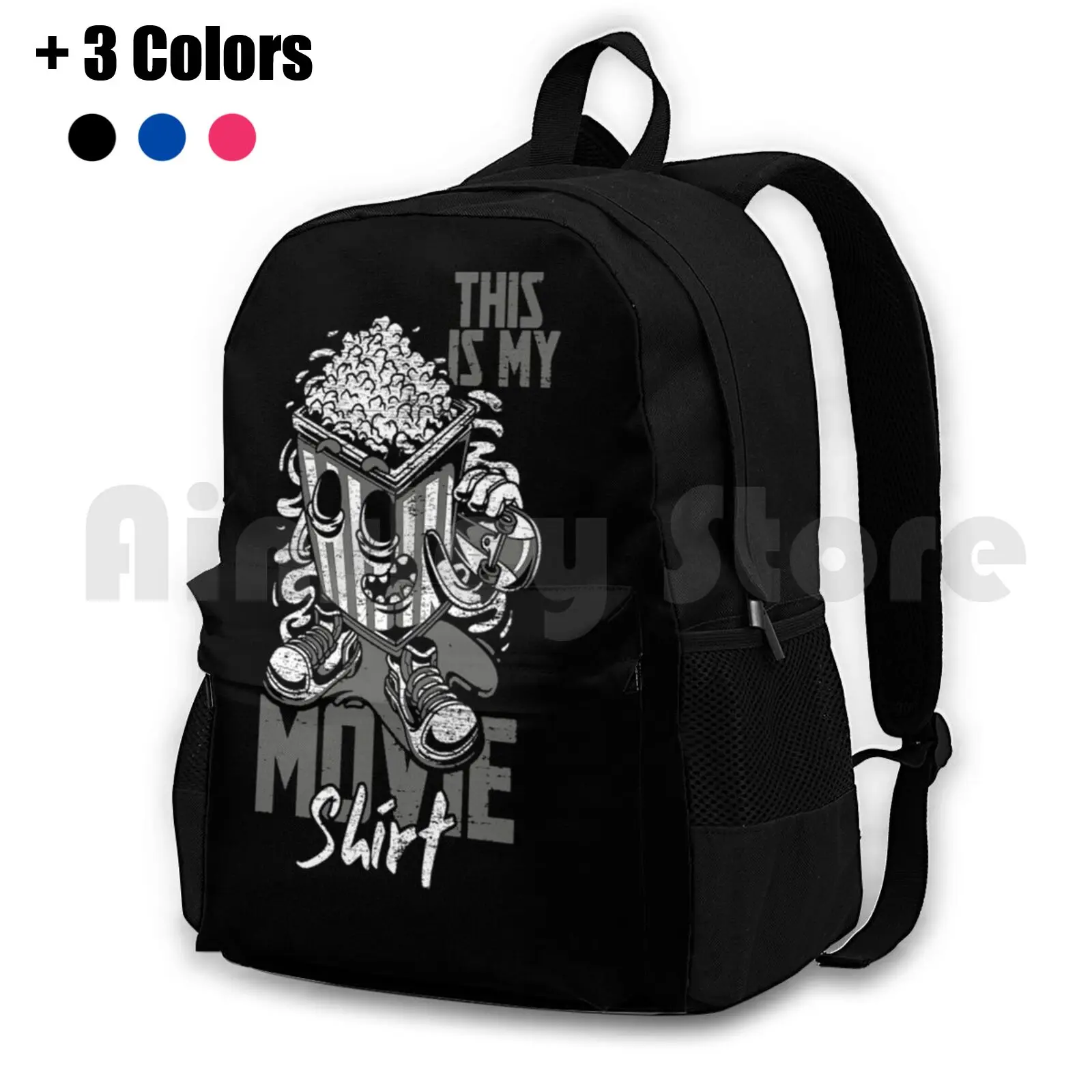 Popcorn Vintage Watching Movies Outdoor Hiking Backpack Riding Climbing Sports Bag Food Foodie Retro Watching Movies