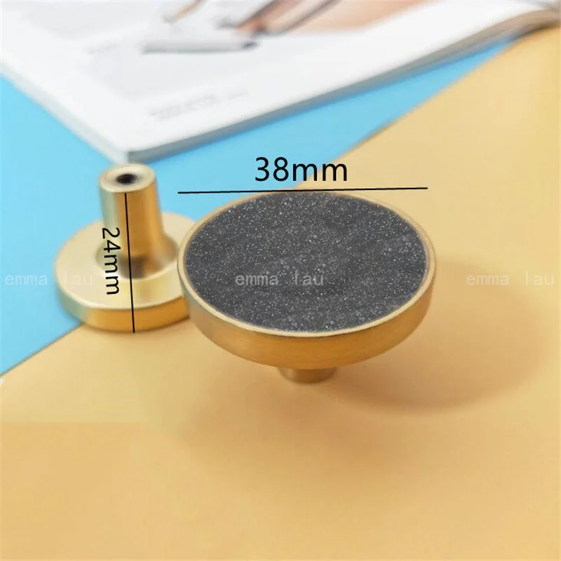 2 in1 Gold Zinc Alloy Furniture Handles Wall Hooks Nordic Shell Marble Gem Single Round Cabinet Door Drawer Knob and Handle