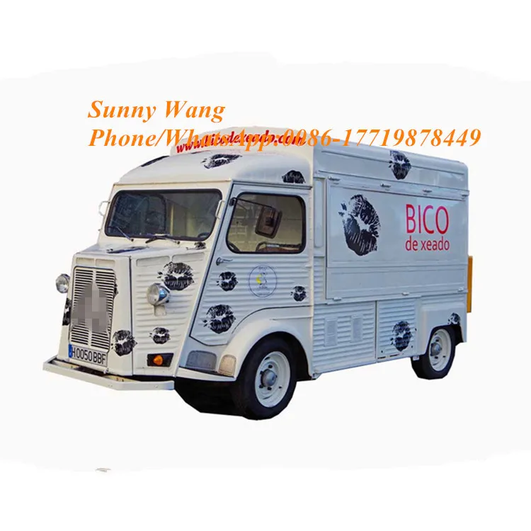 Classic Commercial Coffee Bubble Tea Hot Dog Food Truck Mobile Kitchen Outdoor Food Cart For Sale