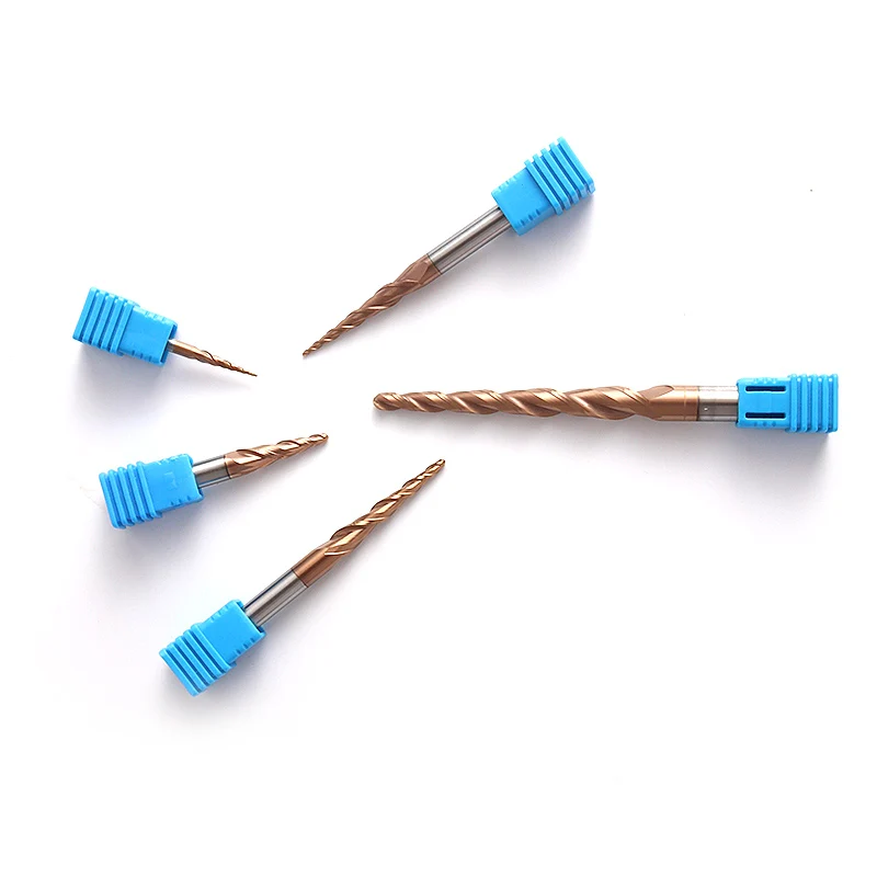 VACK HRC55 Tungsten Ball Nose Tapered End Mill Cobalt Alloy Router Bits CNC Taper Wood Metal Milling Cutter 3.175mm 4mm 6mm