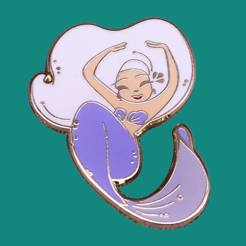 Креативная брошь с лацканом в виде рыбы, металлические булавки для красивой девушки, украшение для воротника рюкзака, модные украшения, подарки