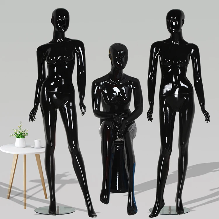 

High Quality Bright Black Mannequin Shiny Model Black Color Full Body Customized