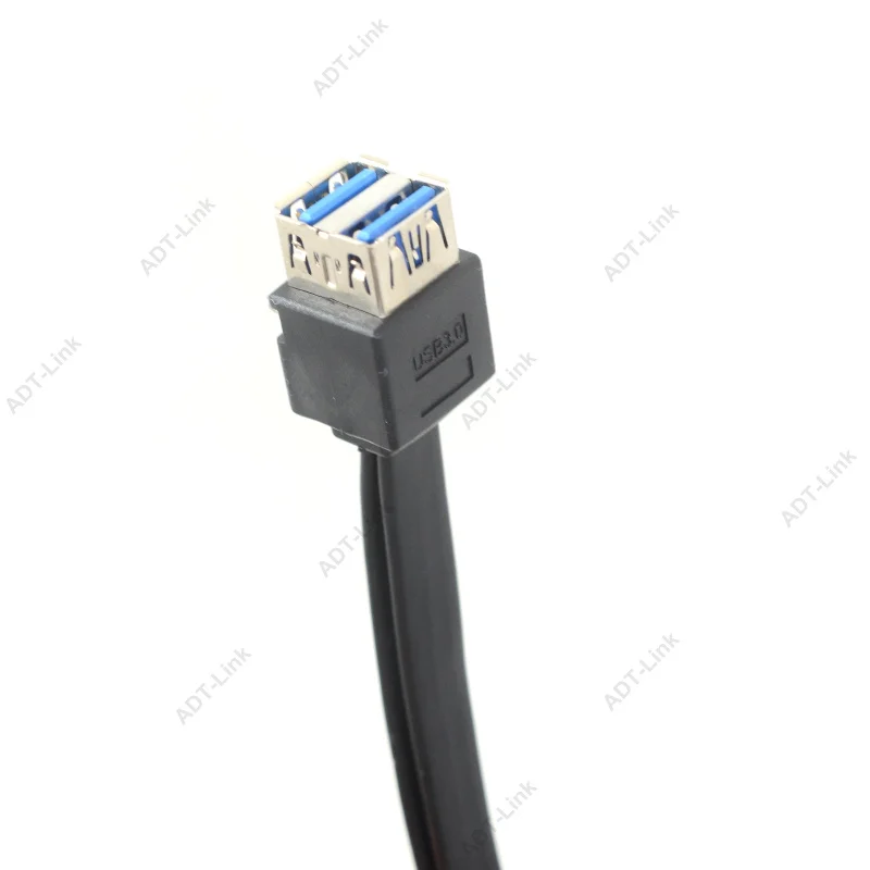 usb 3.0 20 pin female to 2 usb a female Motherboard Mount cable Adapter Connector 1m with screw hole fixed for Asus Msi Onda HP