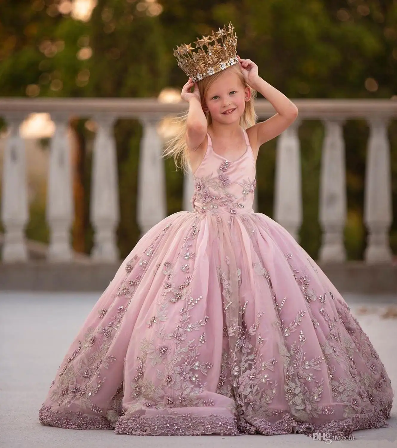 Кружевное платье с жемчугом для девочек-цветочниц, бальное платье, Sapghetti, маленькая девочка на свадьбу, винтажное праздничное платье для причастия, платья по индивидуальному заказу, платья